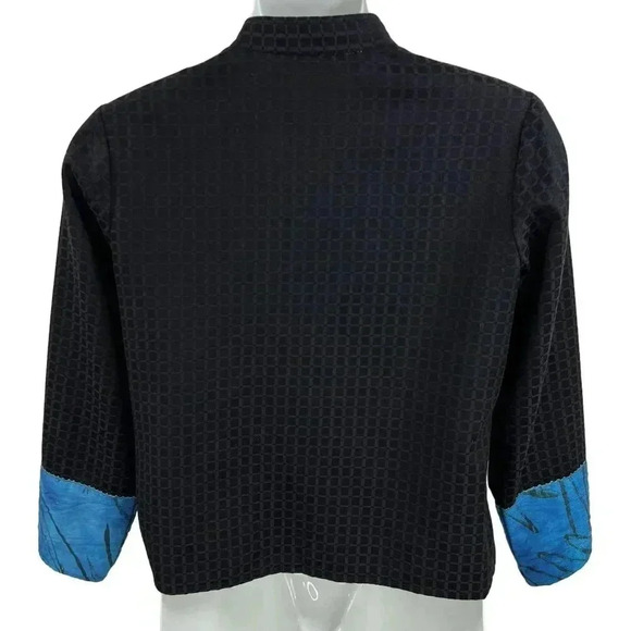 ALEX KIM Womens M Artful Mandarin Collar Jacket Front Embellish Embroidered Boho - Picture 2 of 16